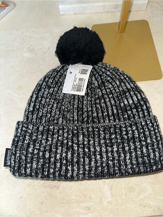 lululemon athletica Accessories - NWT LULU Black & White Marled Pom Beanie
